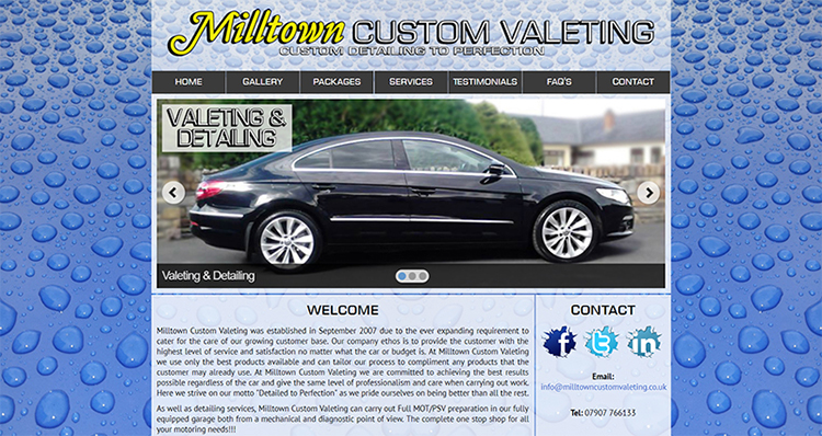 Milltown Custom Valeting Website